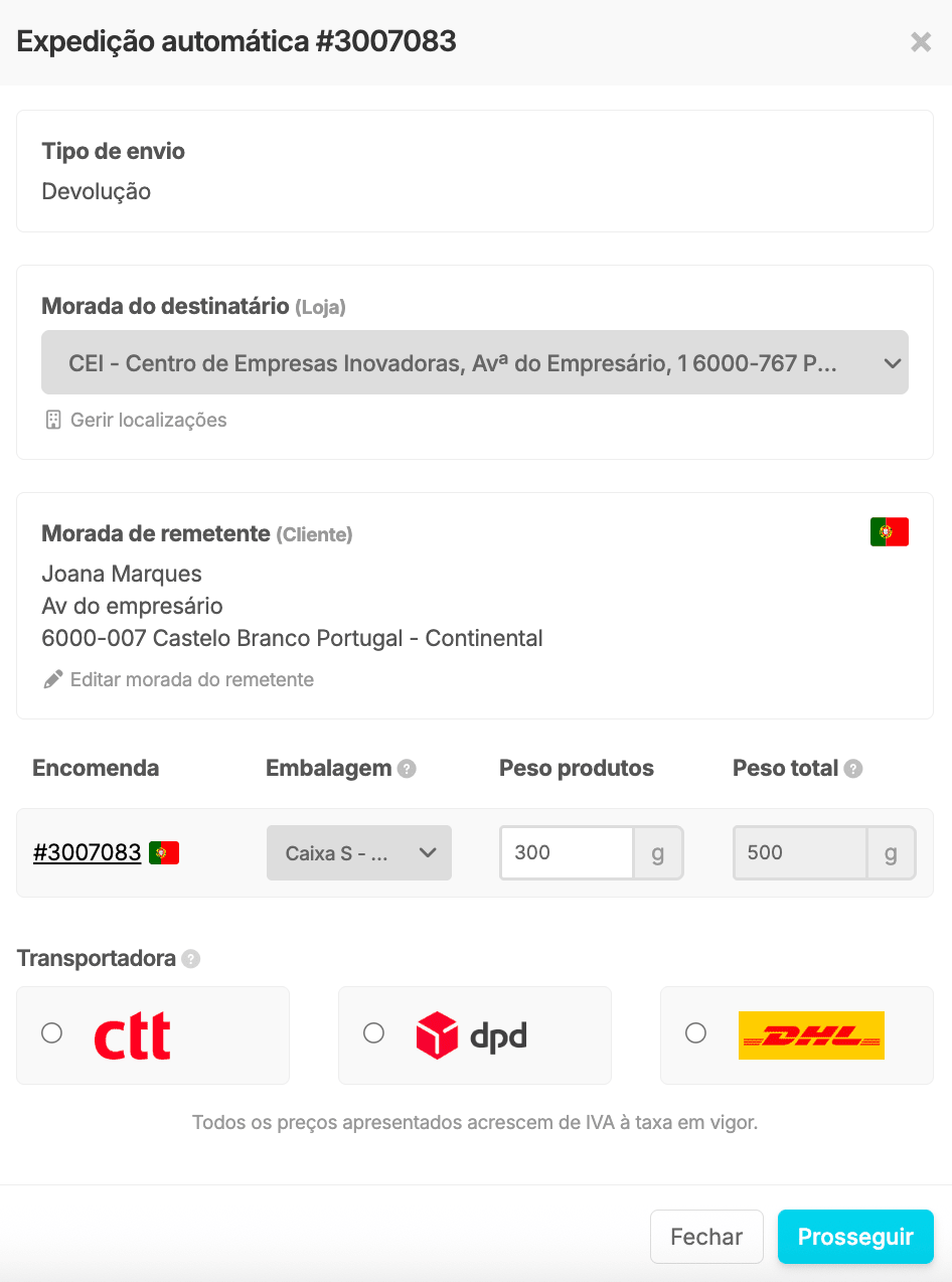 Processo devolução