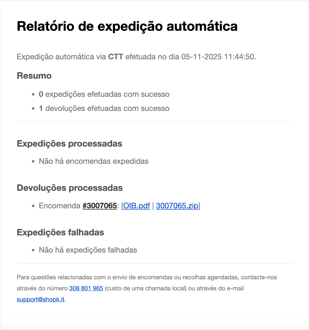 Relatório expedição