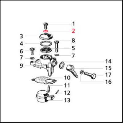 Anel vedante parafuso da tampa do filtro de gasolina para carburador SI para Vespa