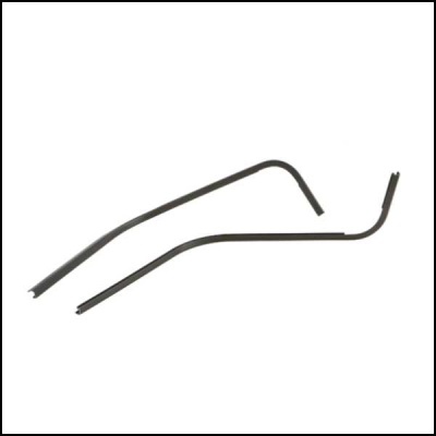 Dois cabos pretos com curva sobre fundo branco