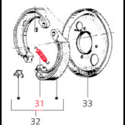 Mola maxilas do travão, frontal para Vespa