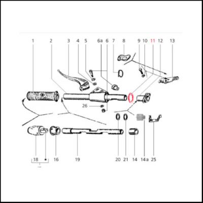 Anilha espaçadora tubos do guiador para Vespa