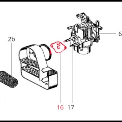 Junta filtro de ar/carburador (todos SHB16) para Vespa