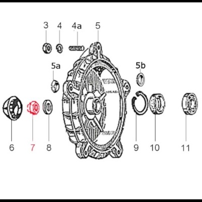 Desenho técnico de peças mecânicas numeradas para montagem