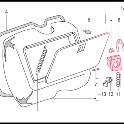 Fechadura porta luvas ZADI para Vespa