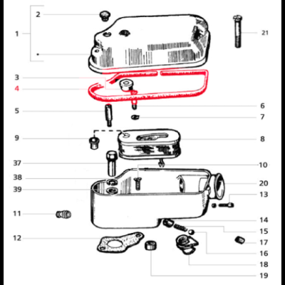 Junta tampa de cuba de carburador para Vespa