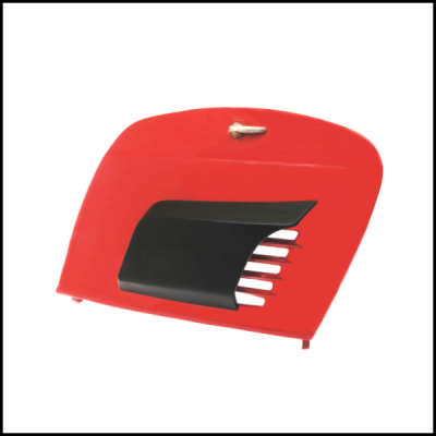 Capacete vermelho com viseira preta destacável