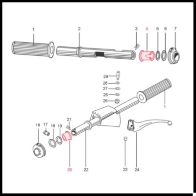 Kit de montagem guiador tubo de mudanças e acelerador para Vespa e LML