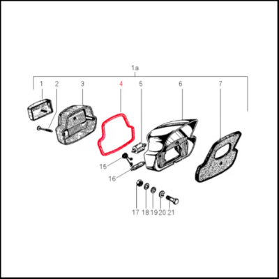 Junta borracha do vidro farolim para Vespa