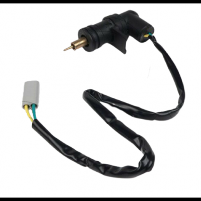 Sensor automóvel preto com cabo e conector cinzento