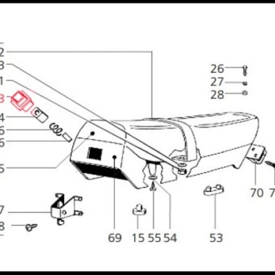 Caixa da fechadura do assento para Vespa