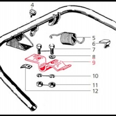 Fixações para descanso central para Vespa