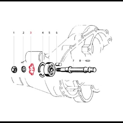 Chapa de segurança veio secundário para Vespa