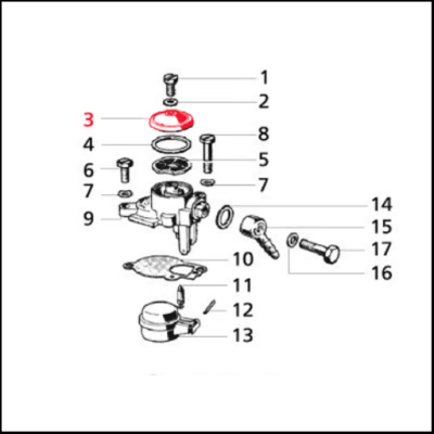 Tampa do filtro de gasolina para carburador SI para Vespa