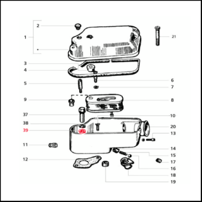 Anilha parafuso carburador para Vespa