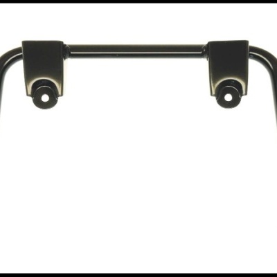 suporte de metal preto com tampas de borracha nas extremidades