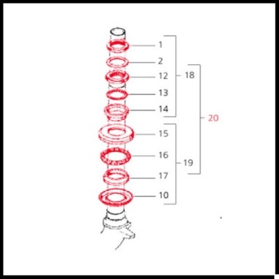 Jogo rolamentos de esferas direção em superior/inferior para Vespa