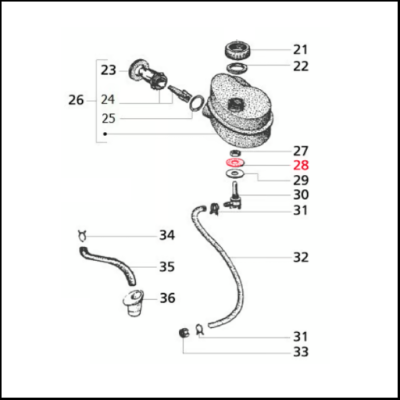 Junta bocal de depósito de óleo para Vespa