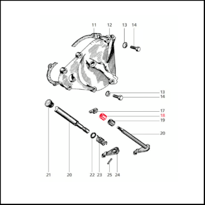 Rolamento alavanca da embraiagem em cima para Vespa