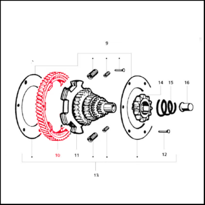 Roda dentada primária (dentes) 68 veio secundário para Vespa