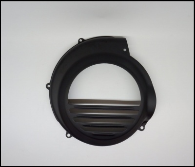 Capa de ventilação preta redonda com nervuras horizontais