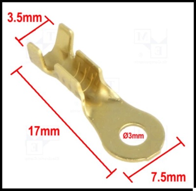 Terminal de olhal em cobre não isolado para cabo
