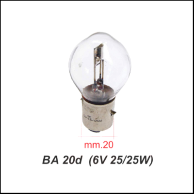 LÂMPADA BA20D 6V-25/25W