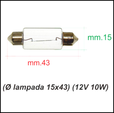 Lâmpada tubular 12V-10W para Vespa