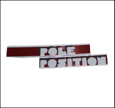 Autocolante  "Pole Position" pata porta luvas frente para Vespa T5