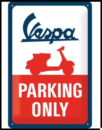 Placa de chapa Vespa - Parking Only