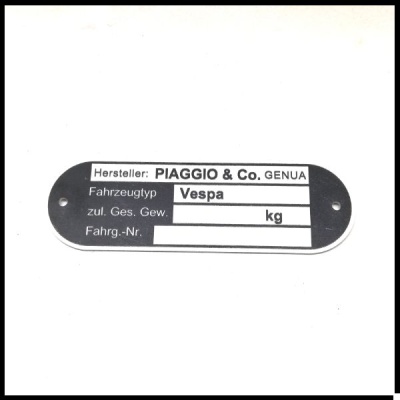Placa de identificação PIAGGIO&CO. Genova para Vespa