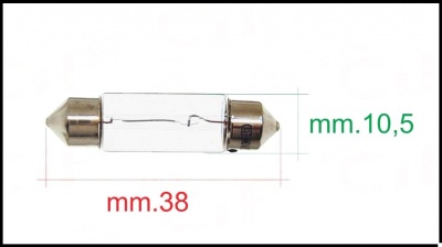 Lâmpada tubular 12V-10W para Vespa