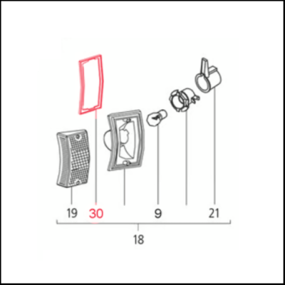 Junta frontal do vidro pisca esquerda ou direita para Vespa