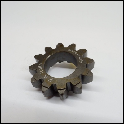 Engrenagem metálica bronze com inscrições 