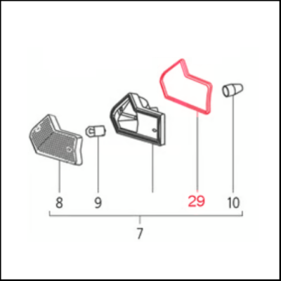 Junta traseira do vidro pisca esquerda ou direita para Vespa