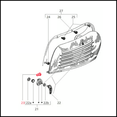 Casquilho tampa lateral para Vespa