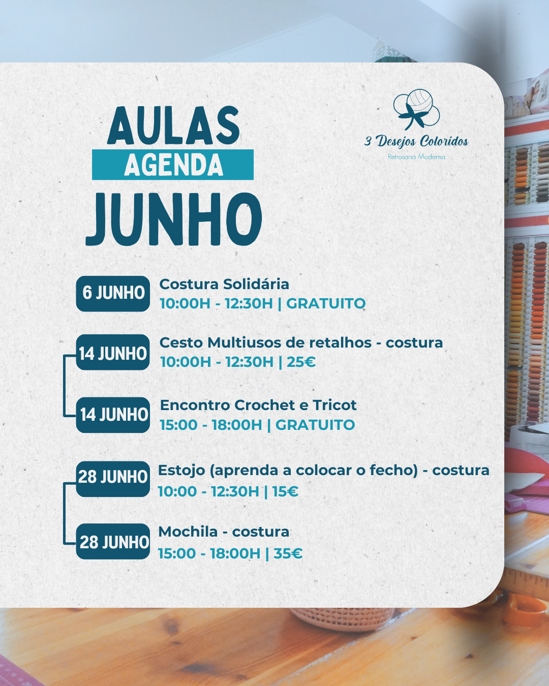 Agenda de Aulas para Junho Agenda de Aulas para Junho