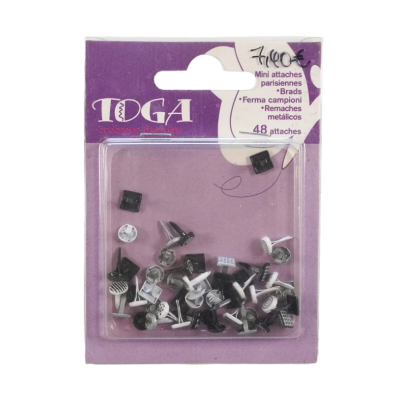 Toga - Ataches mini "preto/braco" 48pçs