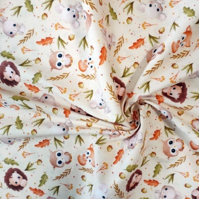 Tecido Afetos Animais Bege 150CM