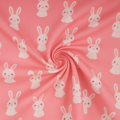 Tecido Rosa Coelhos 150cm