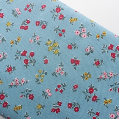Tecido Liberty Azul Flores Pequenas 110cm