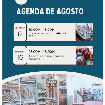 Agosto Criativo: Aprenda Costura e Junte-se ao Encontro de Tricô e Crochê