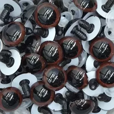 Olhos de Boneco Preto/Castanho 10mm