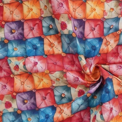Tecido Costura Acolchoado Quadrados Coloridos 150cm
