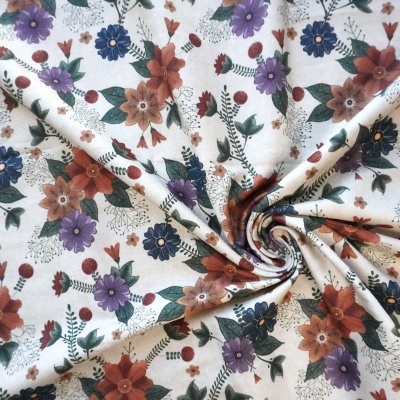 Tecido Fuxicos FLORAL AMO APLIQUE BEGE 150cm