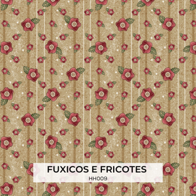 Tecido Fuxicos Mini Floral Caramelo 150cm