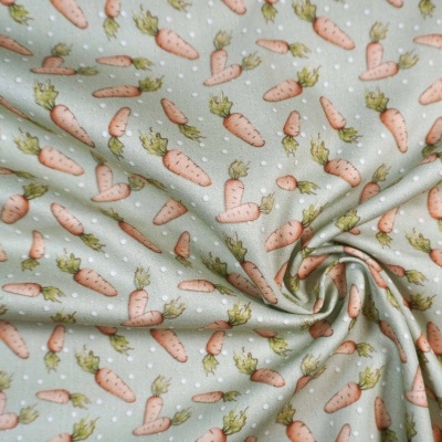 Tecido Fuxicos Mini Cenouras Verde 150CM