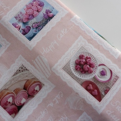 BB- Tecido Digital Cupcake Rosa 140cm