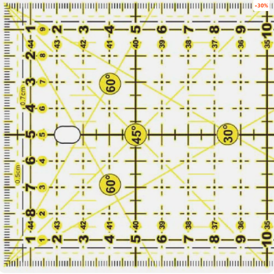 IDEAS - Régua de Patchwork Quadrada 10x45cm