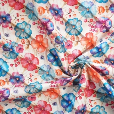 Tecido Costura Acolchoado Bege Flores 150cm